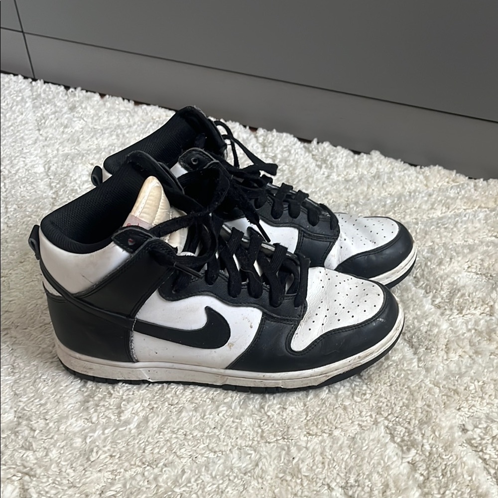 Black and White High-Top Sneakers